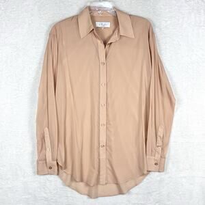 L’Academie Sheer Blouse Top Womens XS Blush Pink Baddie Office Modern Minimal